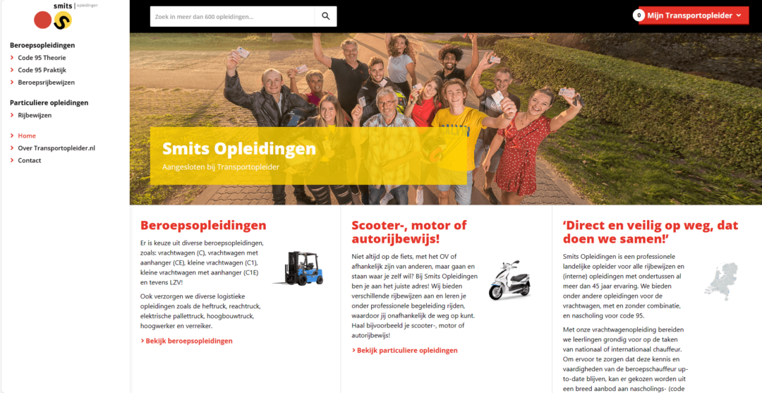 Bekijk het portal van Smits Opleidingen voor alle praktische informatie omtrent lessen